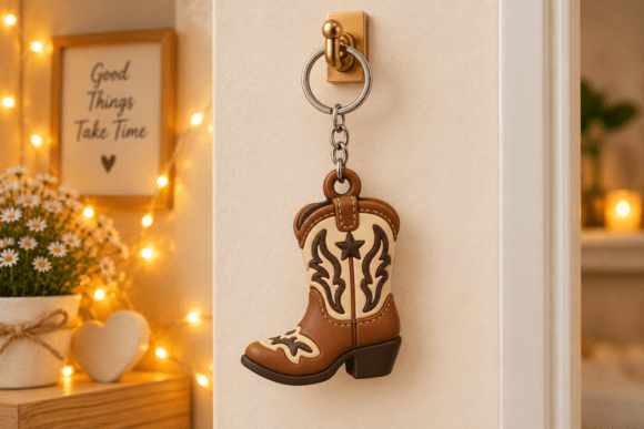 Cowboy Boot Keychain STL | 3D Printable Western Keychain File - Image 3