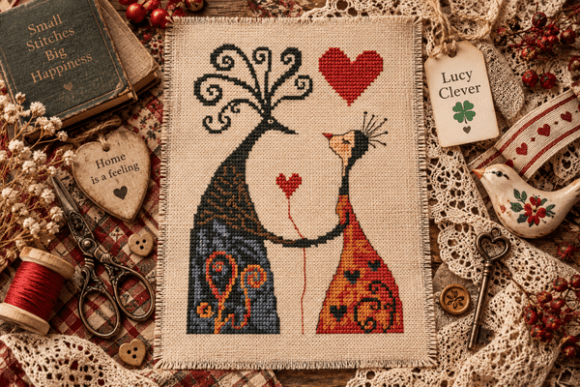 Cross Stitch Pattern Whimsical Love