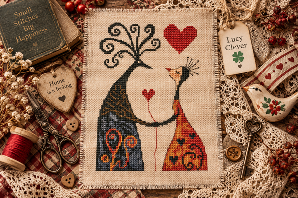 Cross Stitch Pattern Whimsical Love