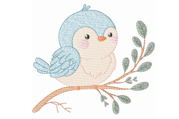 Cute Bird Embroidery Design