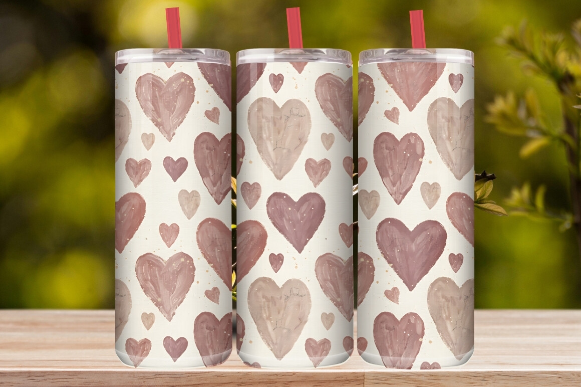 Cute Love Hearts Tumbler Wrap