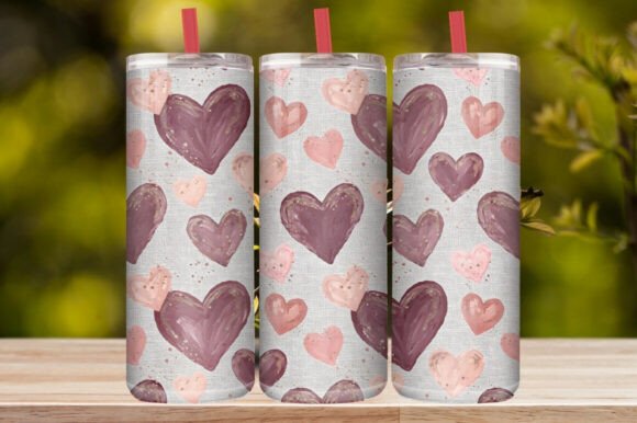 Cute Love Hearts Tumbler Wrap