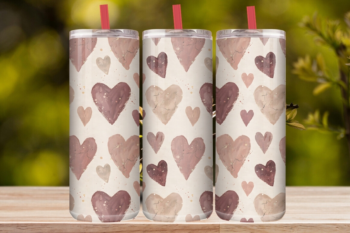 Cute Love Hearts Tumbler Wrap