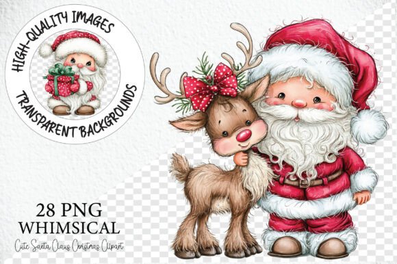 Cute Santa Claus Christmas Clipart PNG