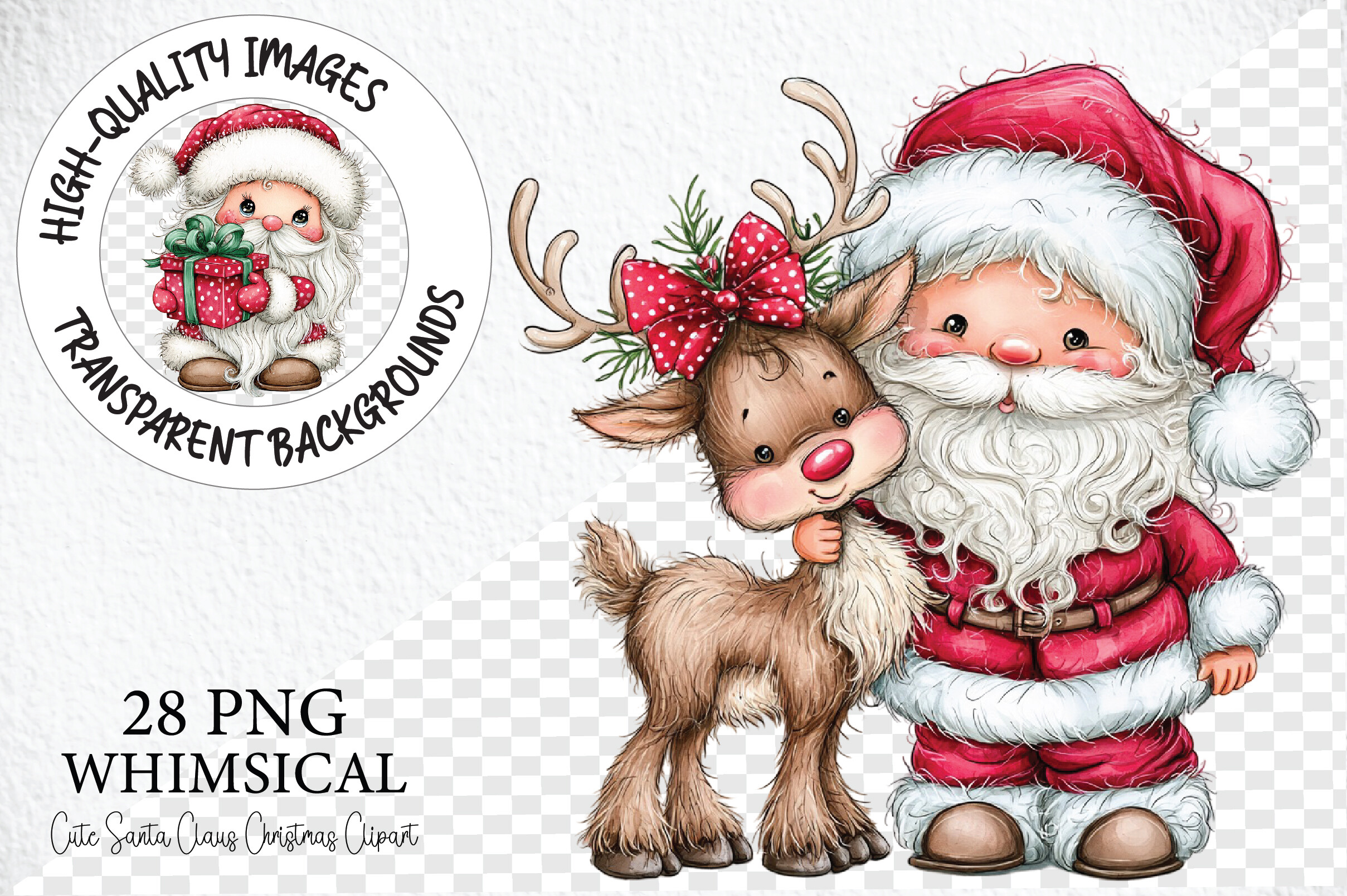 Cute Santa Claus Christmas Clipart PNG