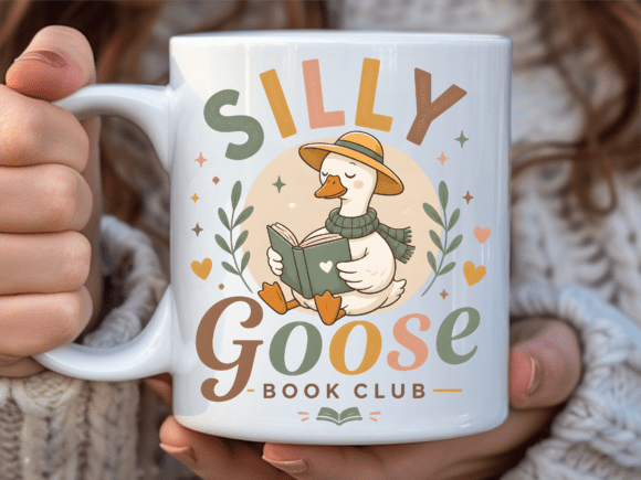 Cute Silly Goose Book Club Mug Wrap