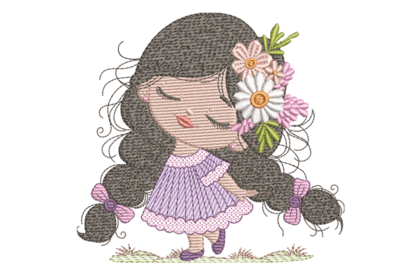 Daisy Girl Embroidery Design