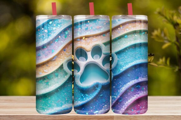 Dog Paw Print Tumbler Wrap