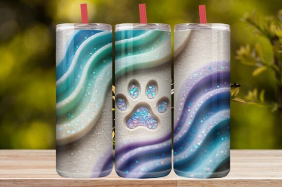 Dog Paw Print Tumbler Wrap