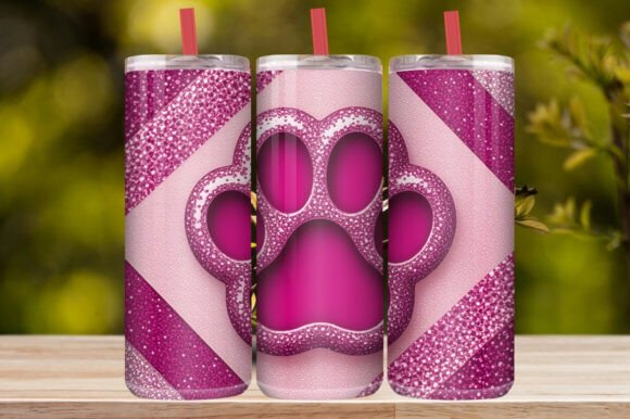 Dog Paw Print Tumbler Wrap