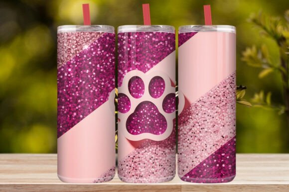 Dog Paw Print Tumbler Wrap