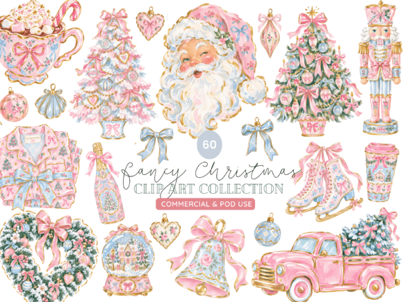 Fancy Grandmillennial Christmas PNG