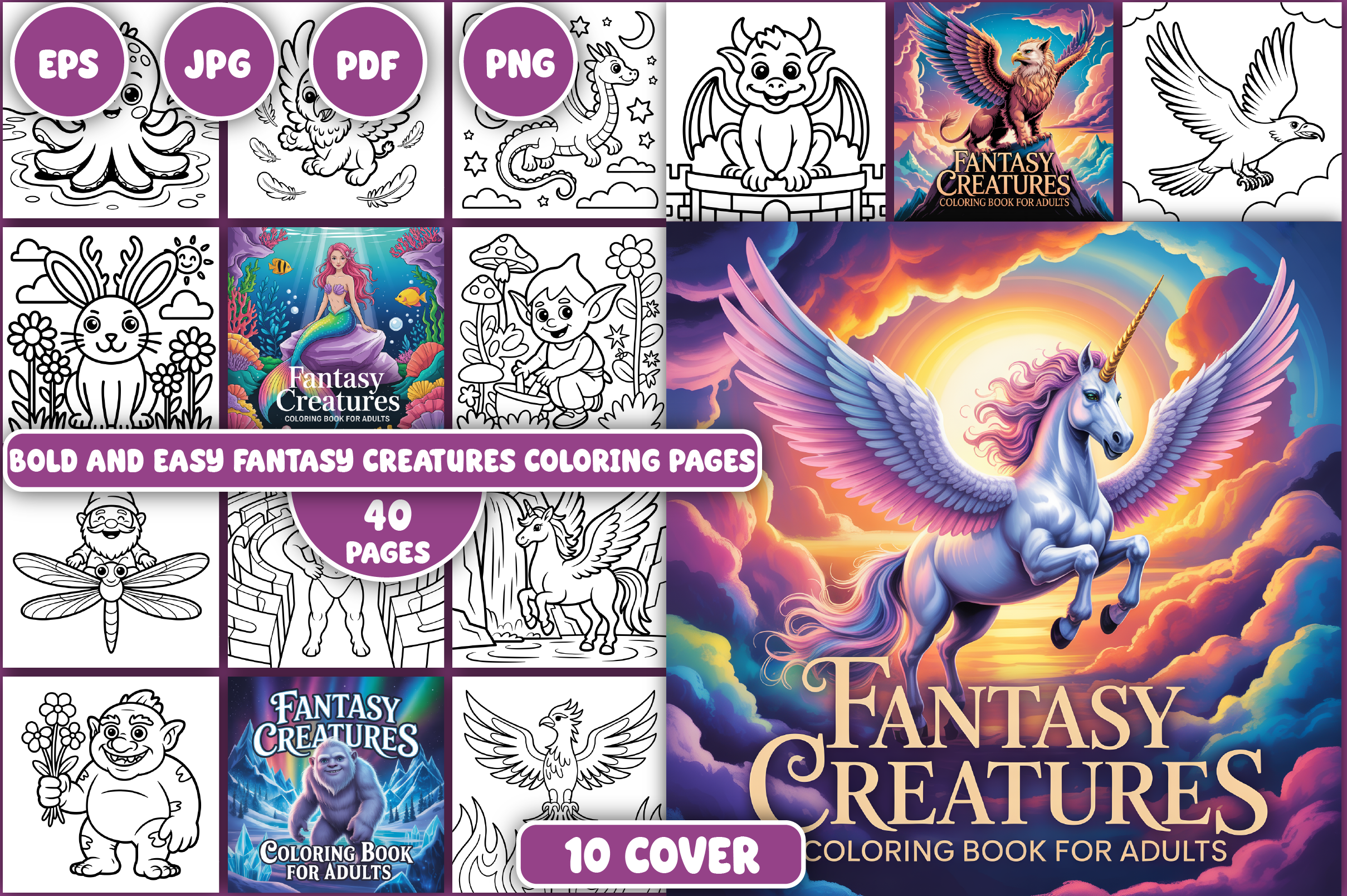 Fantasy Creatures Coloring Pages