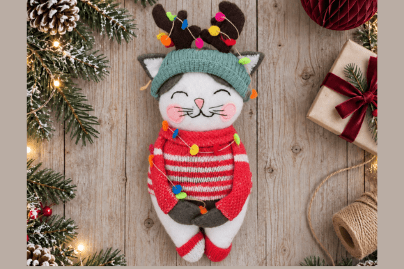 Felt Christmas Cat – Sewing Pattern PDF
