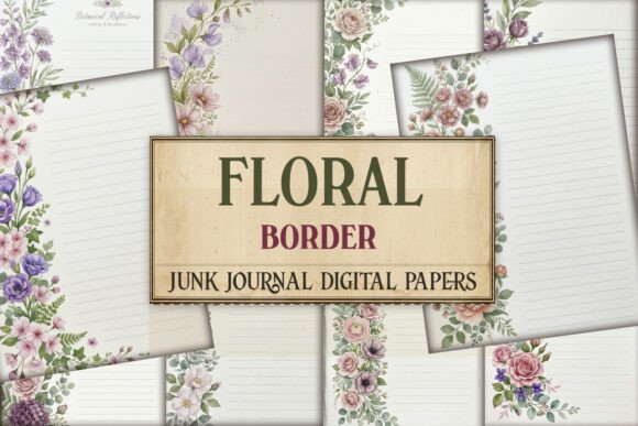Floral Border Junk Journal Paper - Print