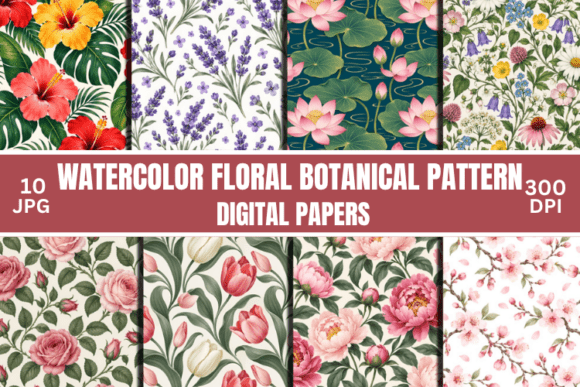 Floral Digital Paper Patterns