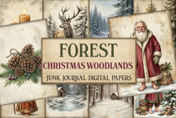 Forest Christmas Woodlands Junk Journal