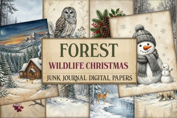 Forest Wildlife Christmas Junk Journal
