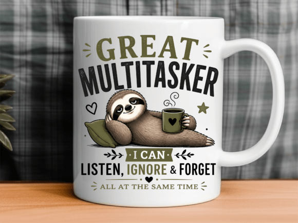 Funny Sloth Great Multitasker Mug Wrap