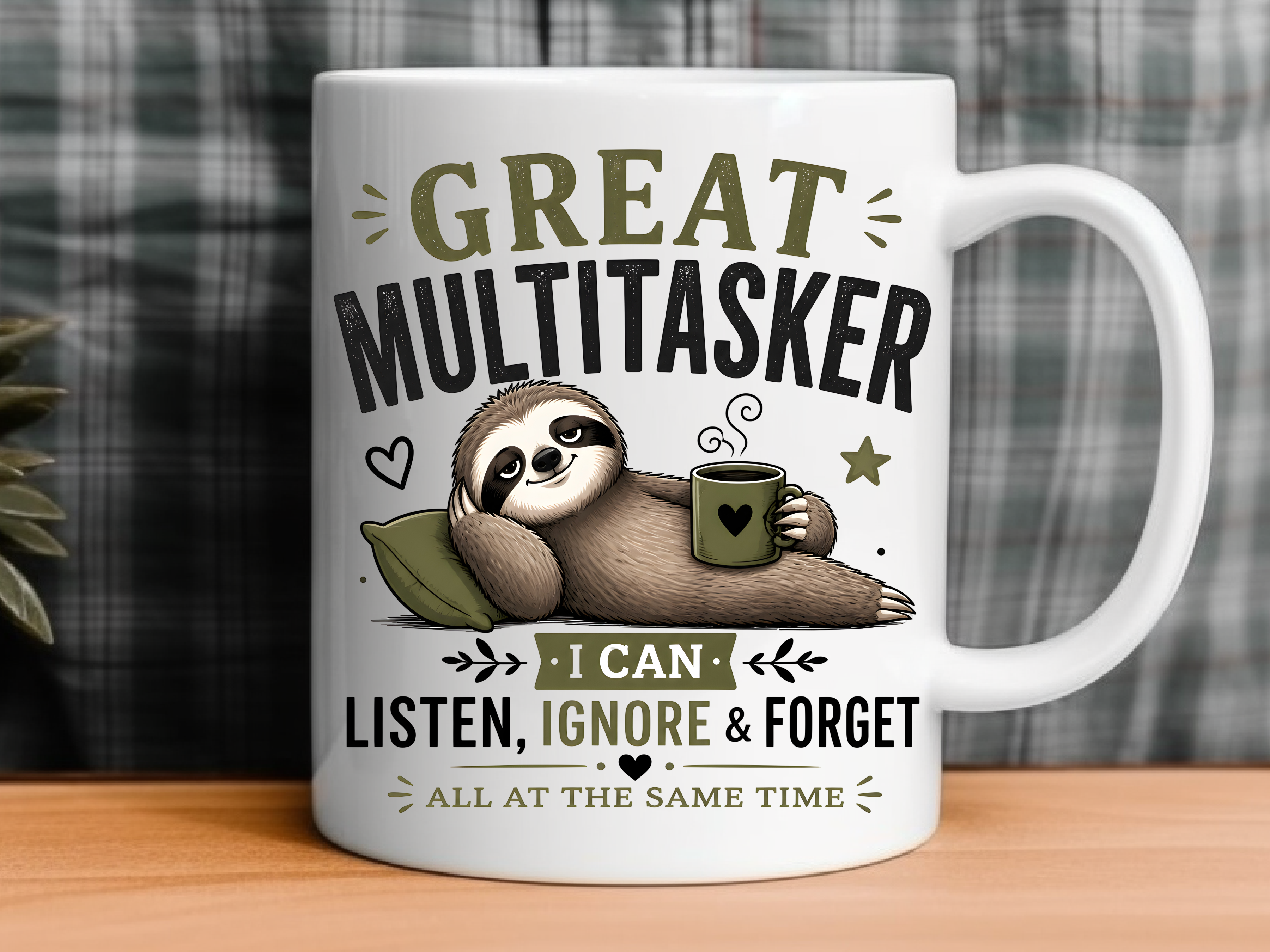 Funny Sloth Great Multitasker Mug Wrap