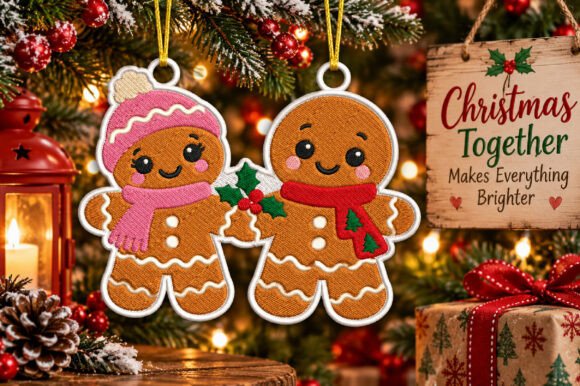 Gingerbread Couple Christmas Ornament