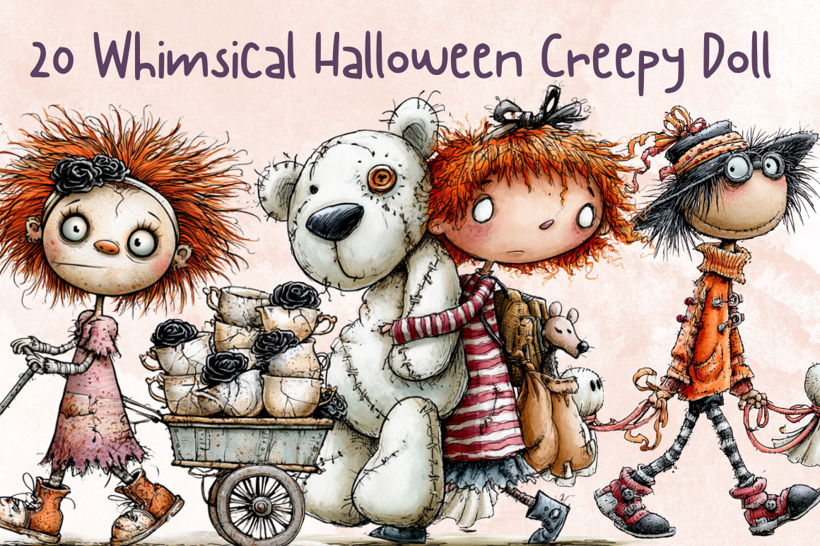 Halloween Creepy Doll Quirky Clipart