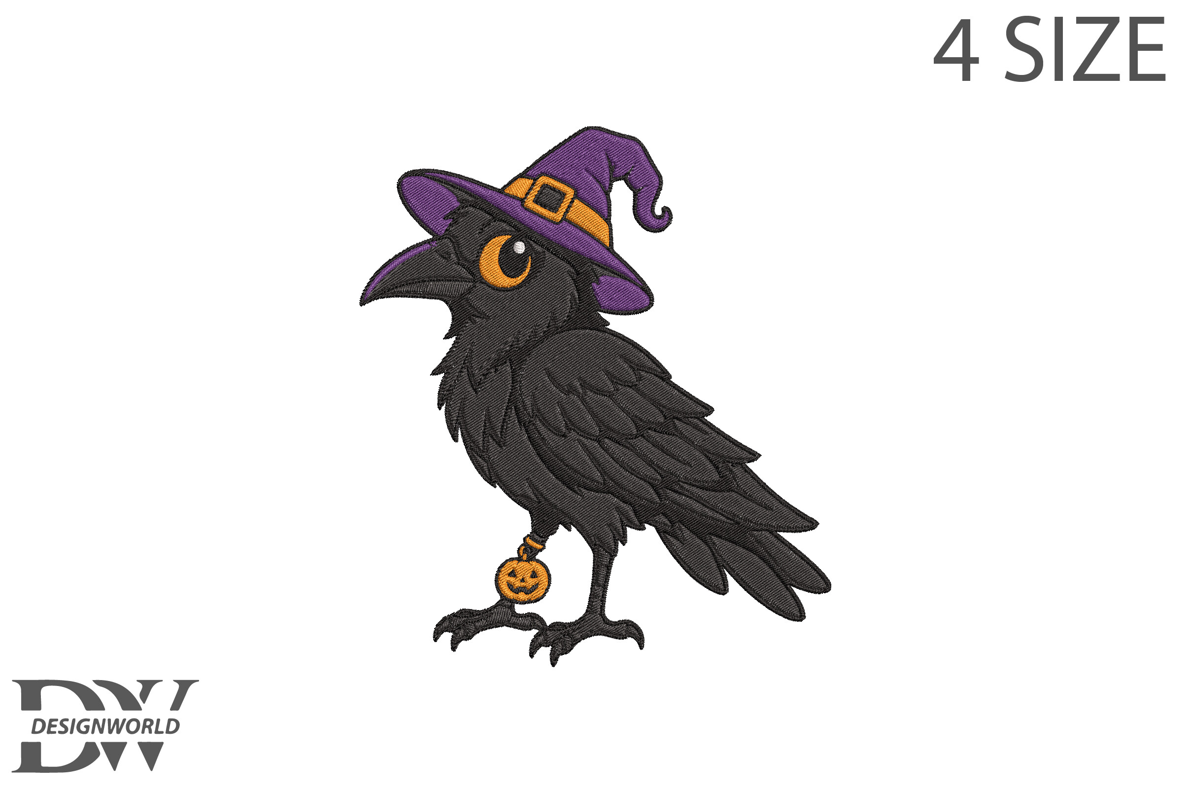 Halloween Crow Embroidery Design