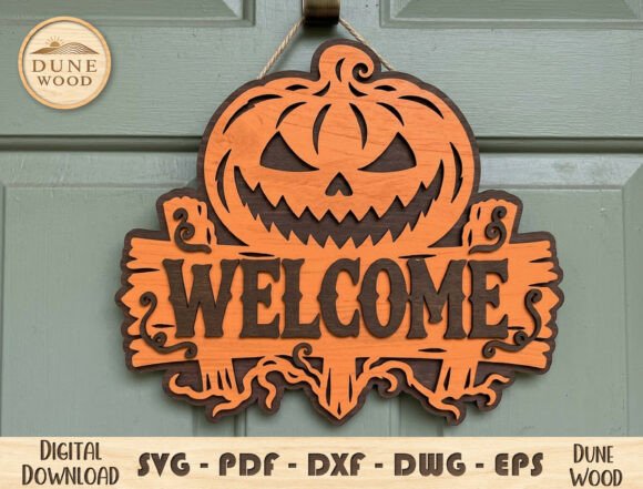 🎃 Halloween Pumpkin Welcome Sign