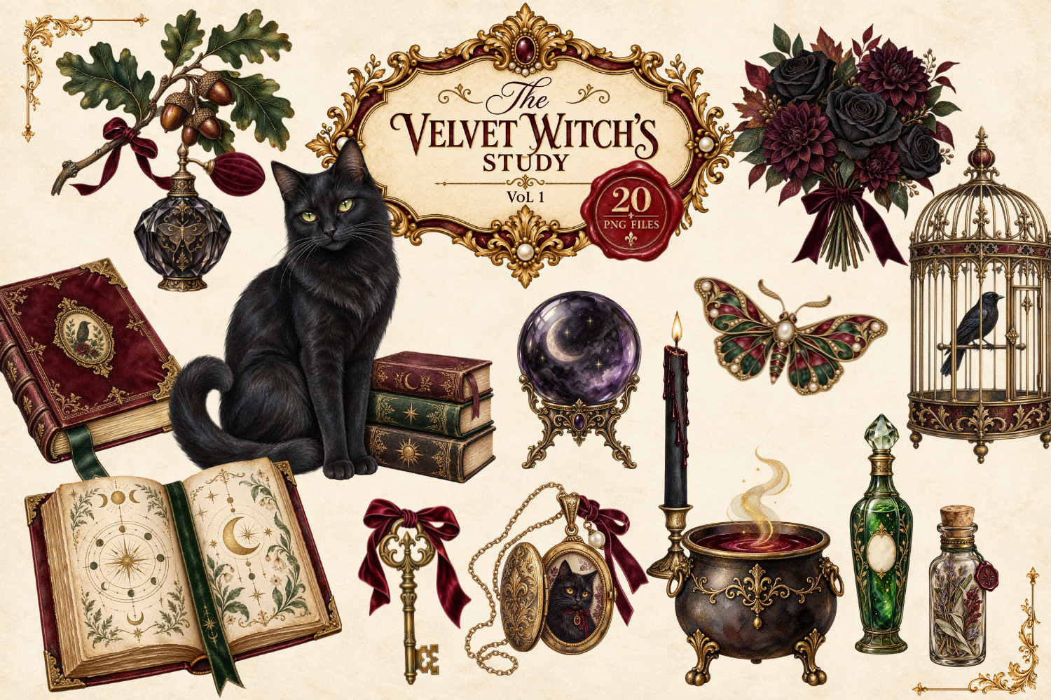 Halloween Witch Clipart | 20 Watercolor