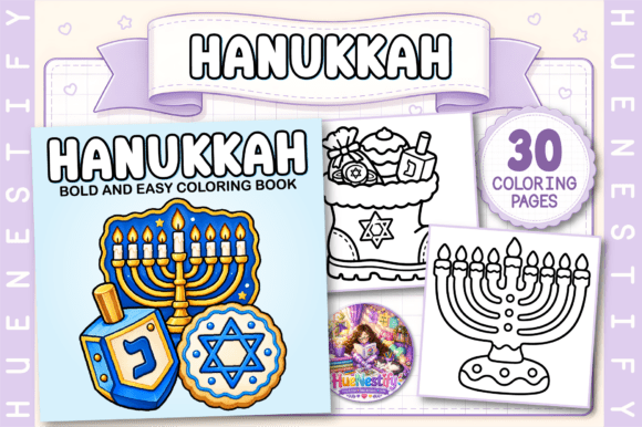 Hanukkah Bold and Easy Coloring Book