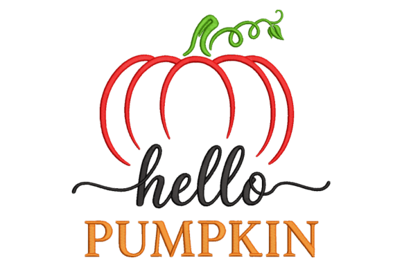 Hello Pumpkin Embroidery Design