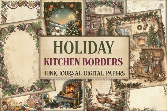 Holiday Kitchen Borders Junk Journal