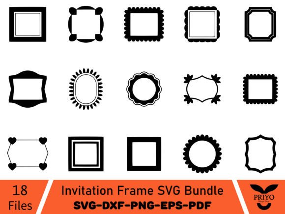 Invitation Frame SVG Bundle, Decorative