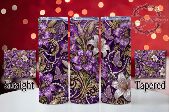 Jeweled Purple Lily 20oz Tumbler