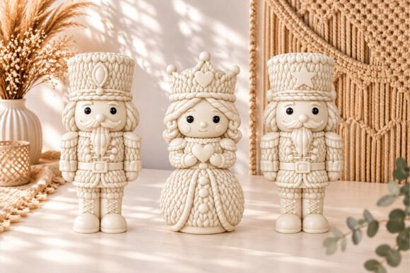 Knitted Nutcracker Christmas Decor STL – 3D Printable Holiday Figurine Set - Image 2