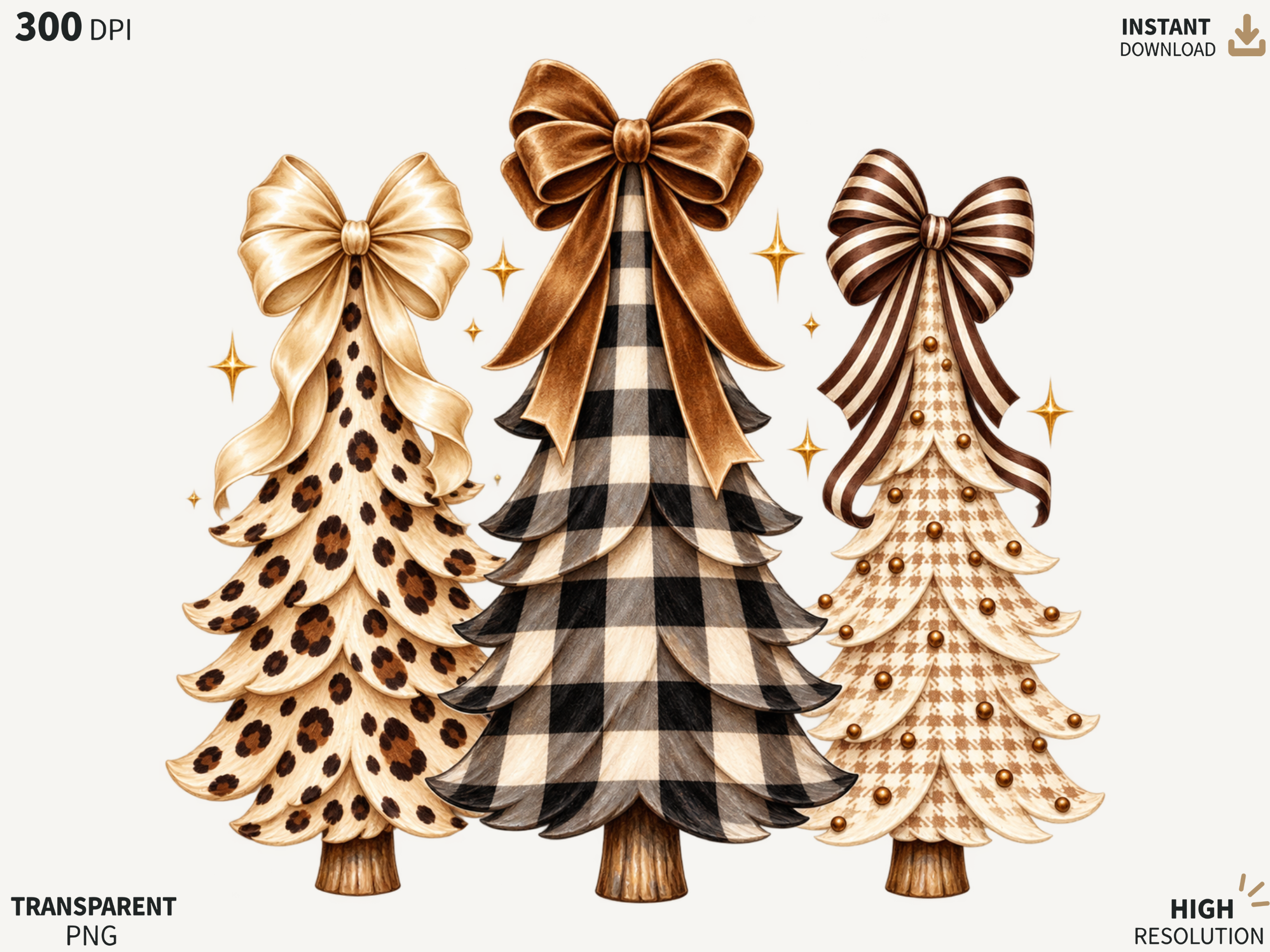 Leopard Print Christmas Tree PNG, Buffal
