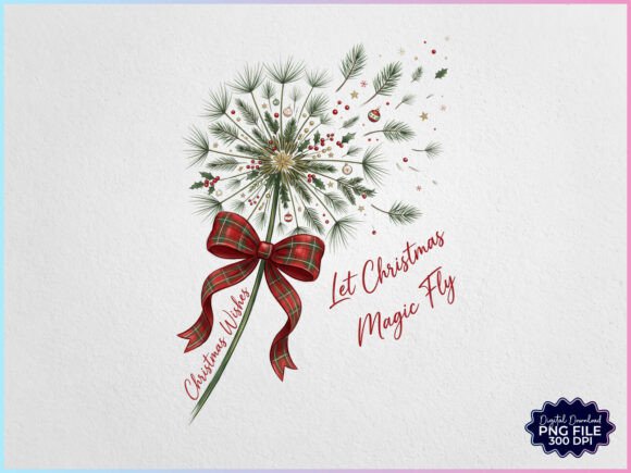 Let Christmas Magic Fly Coquette PNG