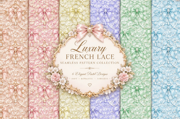 Luxury French Lace Bow Pattern