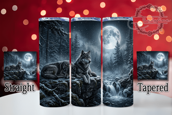 Moonlit Wolf Waterfall 20oz Tumbler