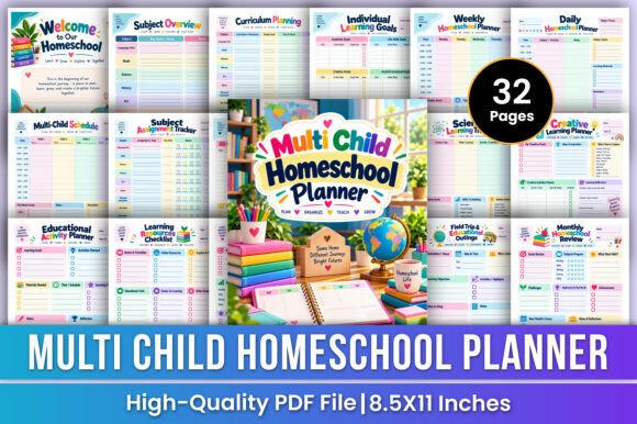 Multi Child Homeschool Planner | Kids