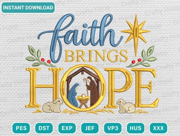 Nativity Religious Embroidery Design