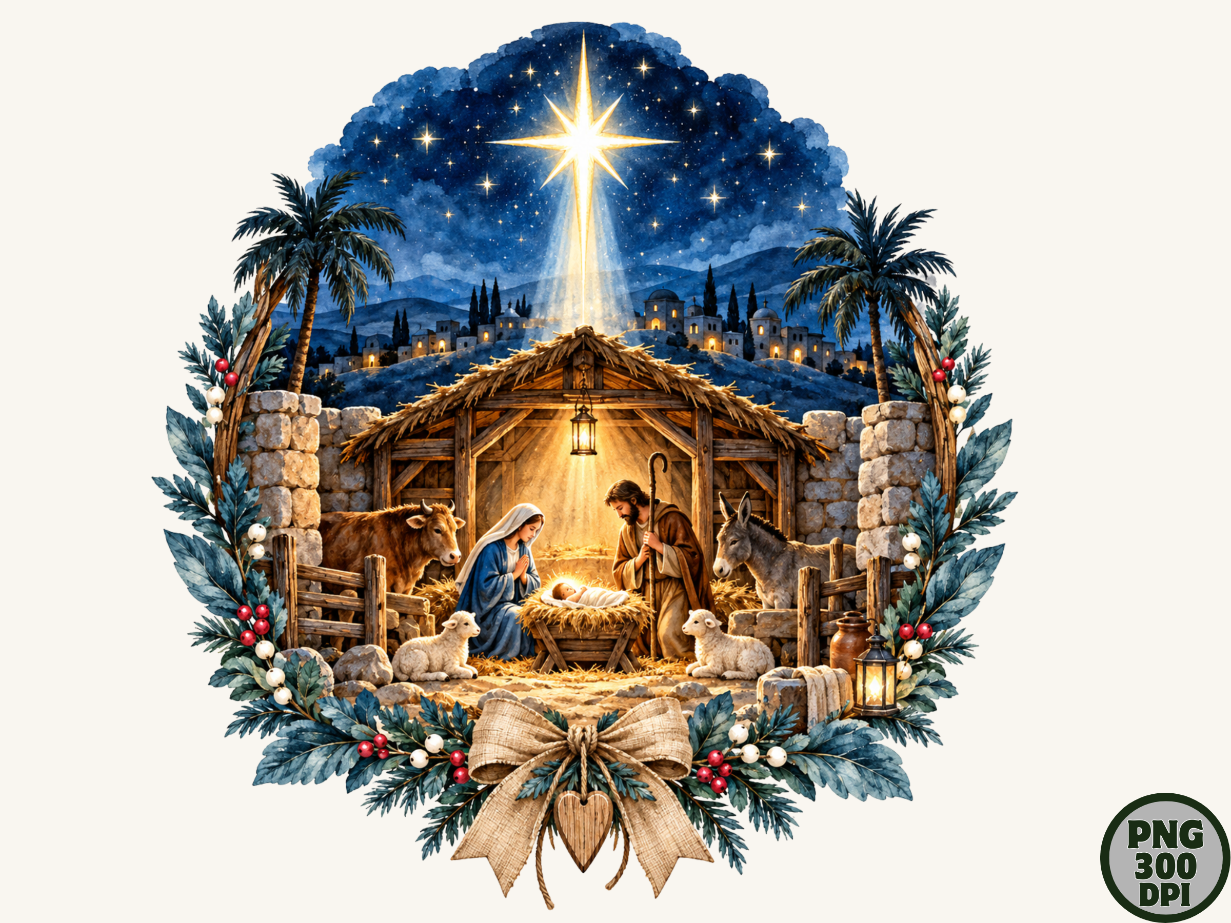 Nativity Star Christmas Faith PNG Design