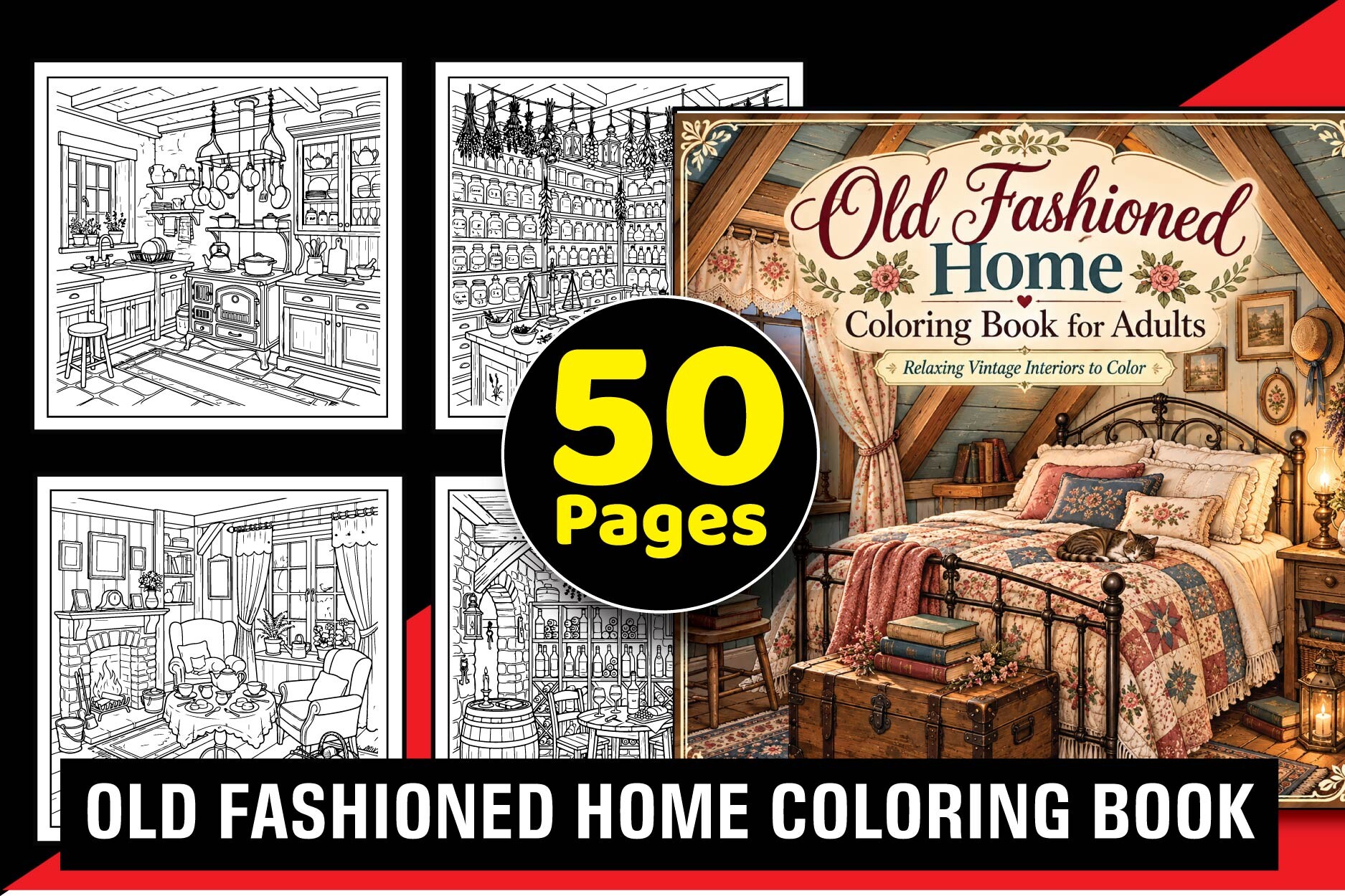 Old Fashioned Home Coloring Book