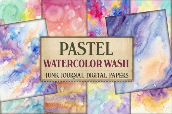 Pastel Watercolor Wash Junk Journal Page