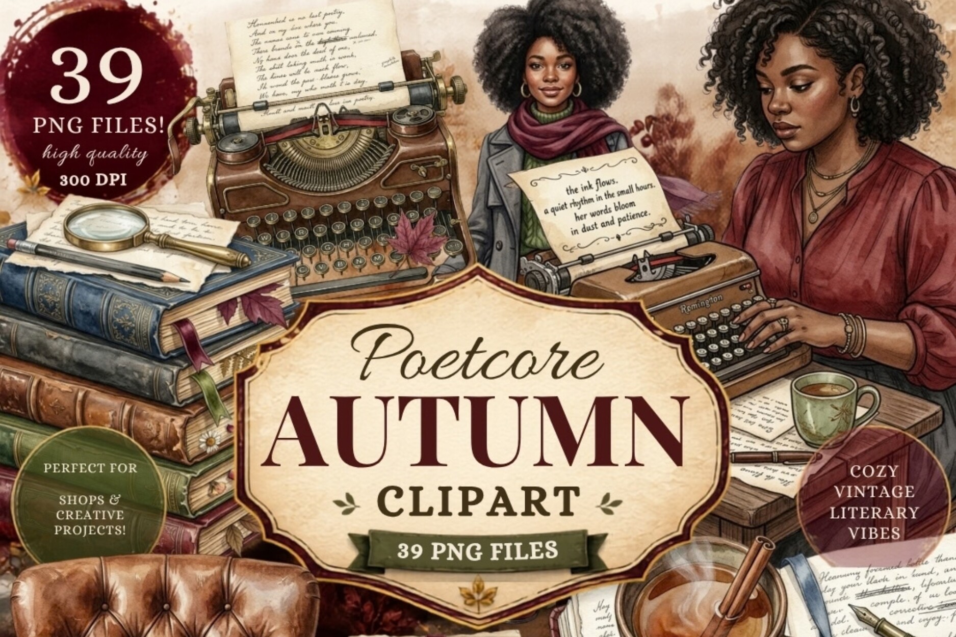 Poetcore Autumn Clipart Bundle
