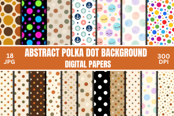 Polka Dot Background Set, Paper Patterns