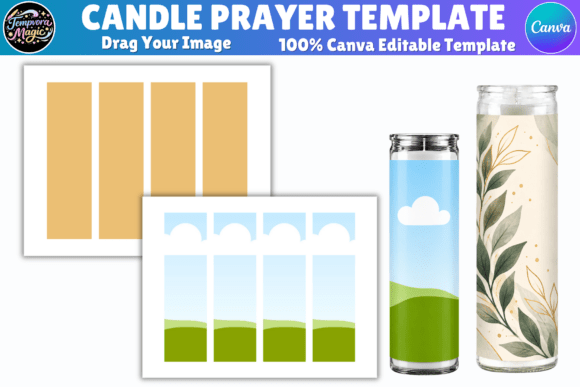 Prayer Candle Label Canva Template
