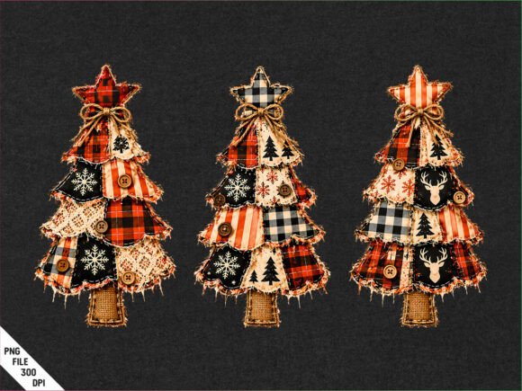 Primitive Patchwork Christmas Tree PNG