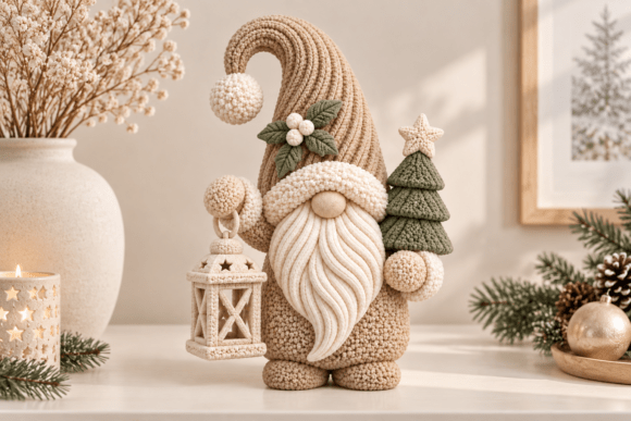 Knitted Christmas Gnome with Lantern STL – 3D Printable Nordic Holiday Decor - Image 2