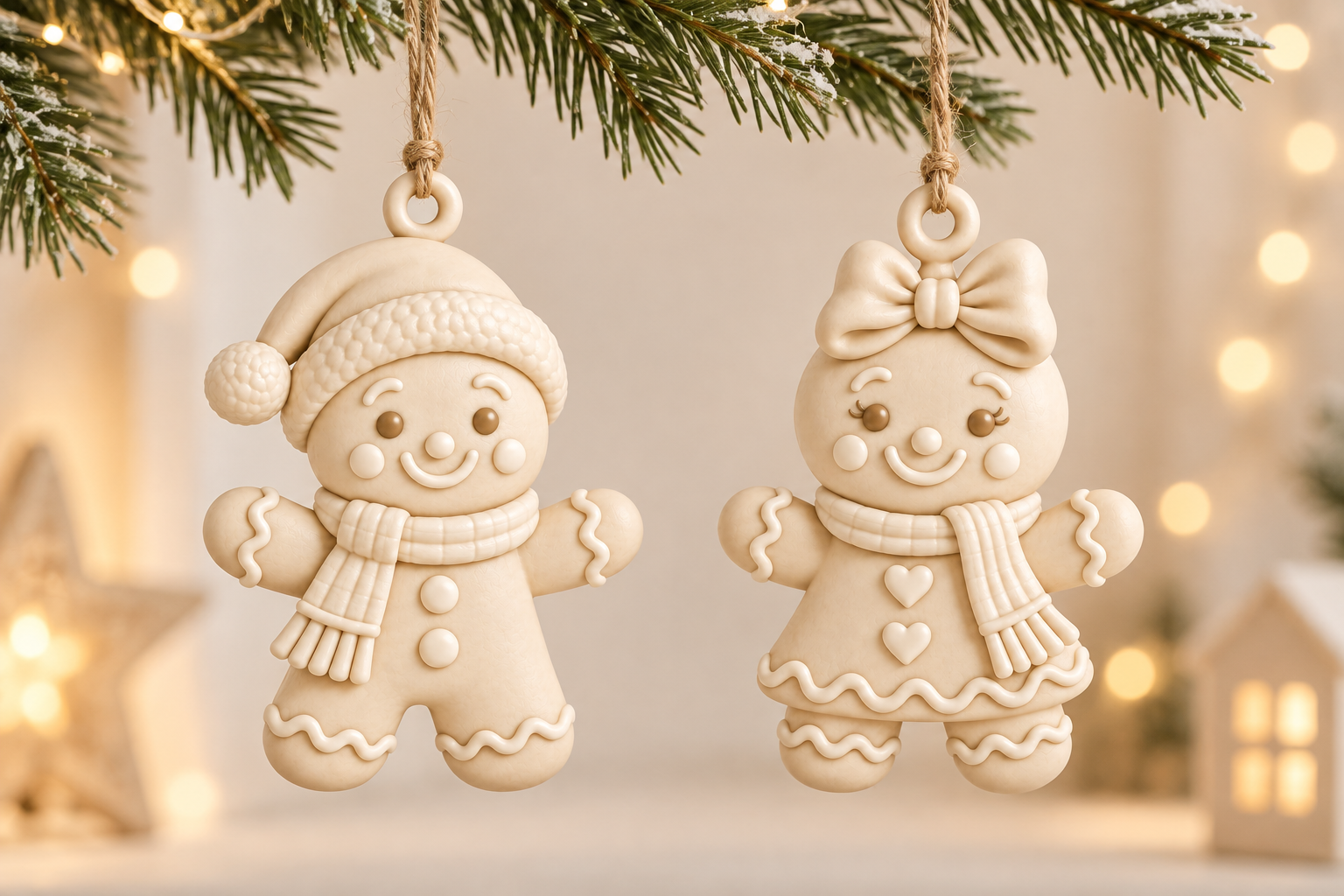 Knitted Gingerbread Ornament STL Set - Christmas 3D Print Files (Boy & Girl) - Image 6